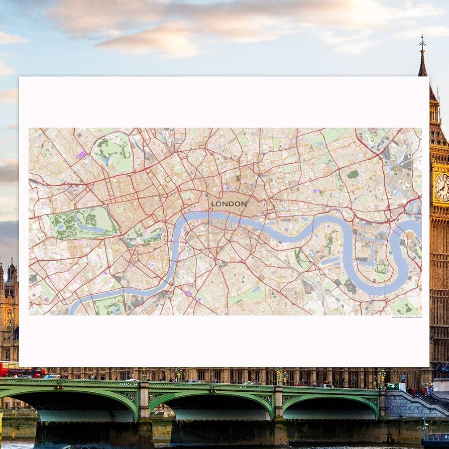 Amazon.co.jp: Hotdogger ロンドン MAP ポスター 大型 ［ A1 ］ London