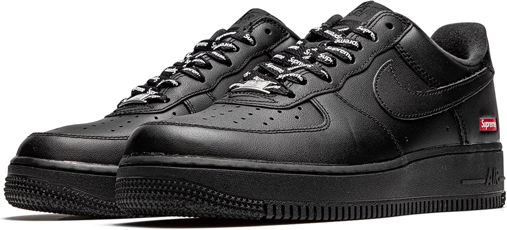 Amazon | Nike Air Force 1 Low Supreme - ミニボックスロゴ ブラック