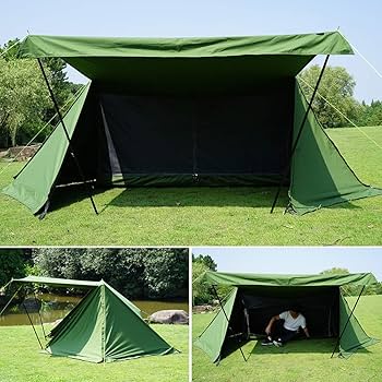 Amazon | Soomloomミリタリーテント 軍幕 パップテント一人用 TC素材