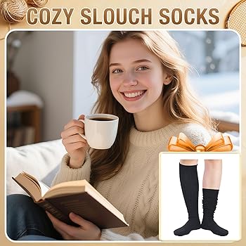Amazon.com: Novelty Slouch Socks Women - Slouchy Scrunch Black