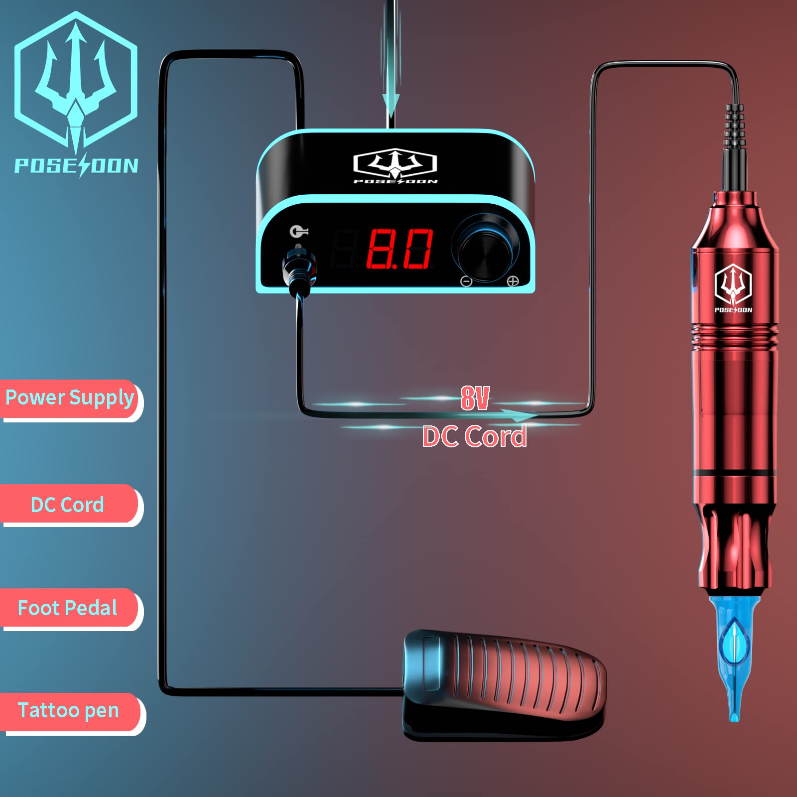 Amazon | POSEIDON ロータリータトゥーペンキット 初心者用 タトゥー