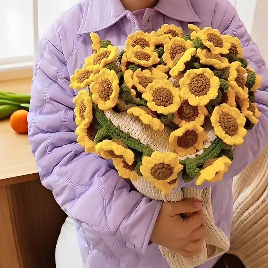 Amazon.co.jp: かぎ針編みの花のバラの花束ブランケットキット、DIY