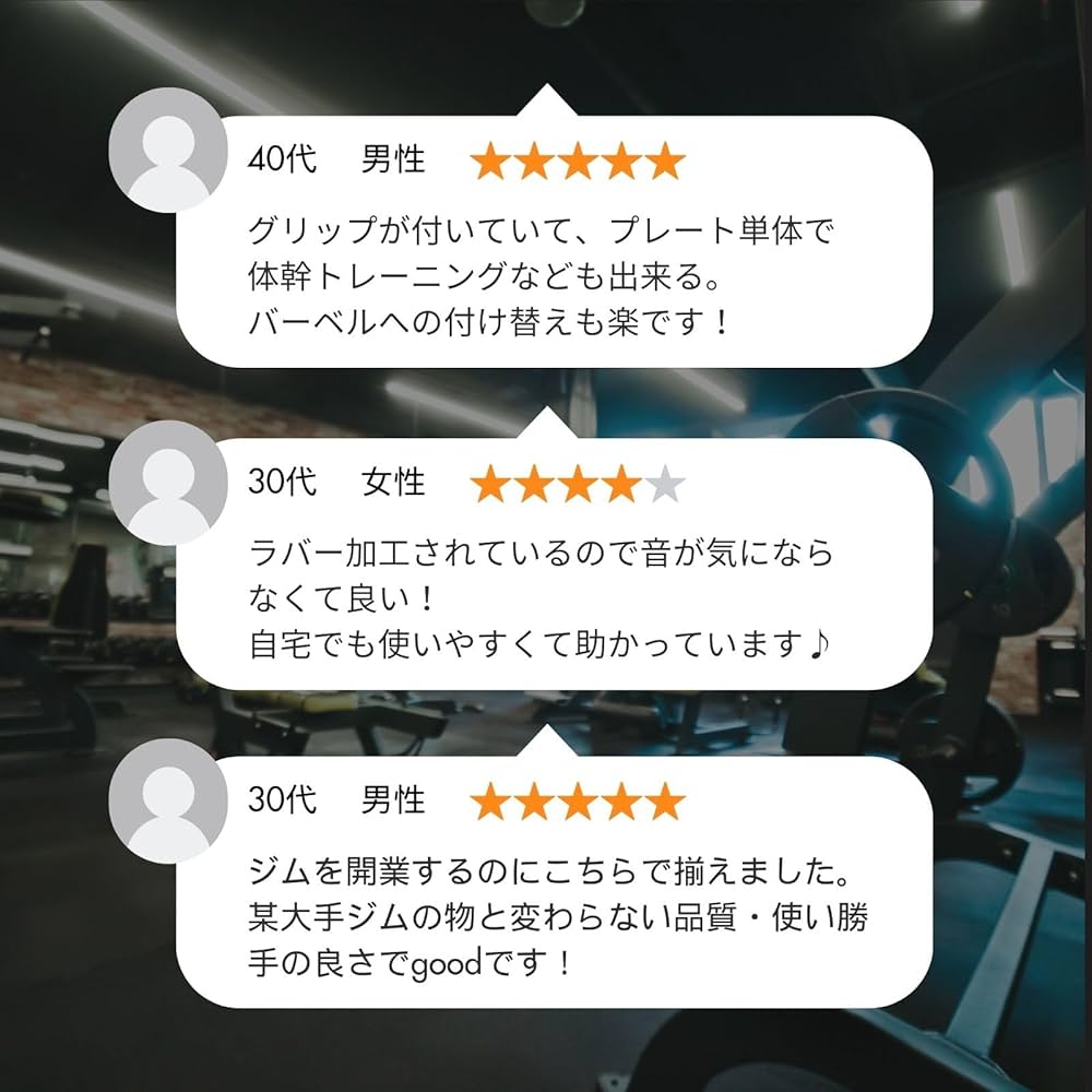 Amazon.co.jp: □大手ジムに続々導入□ラバープレート 計50kgセット