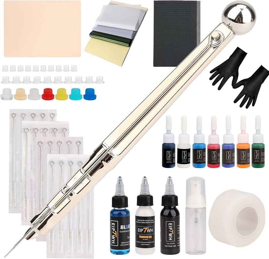 Amazon | EIPTWH ハンドスティックアンドポークタトゥーキット、初心者