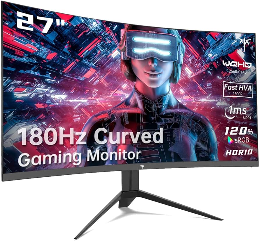 Amazon.com: KTC 27 inch Gaming Monitor, 1440P Curved Monitor