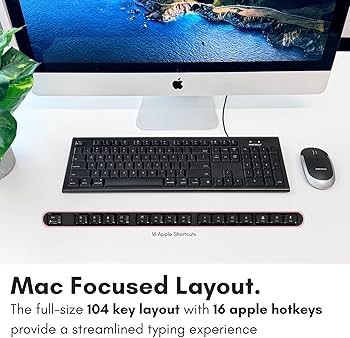 Amazon | Macally フルサイズUSB有線キーボードfor Mac Mini/Pro、iMac