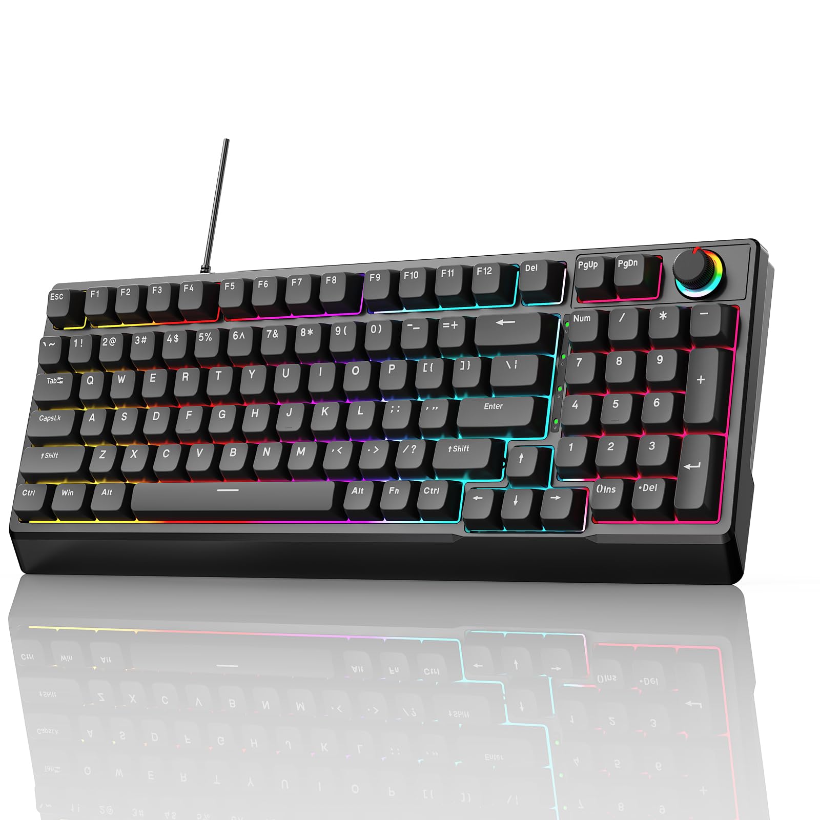 Amazon | ゲーミングキーボード 赤軸 98 キー メカニカル LED バック