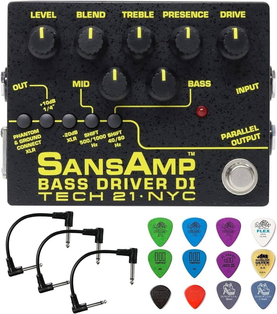 Amazon.com: Tech 21 SansAmp Bass Driver DI V2 Bundle with 3 Patch