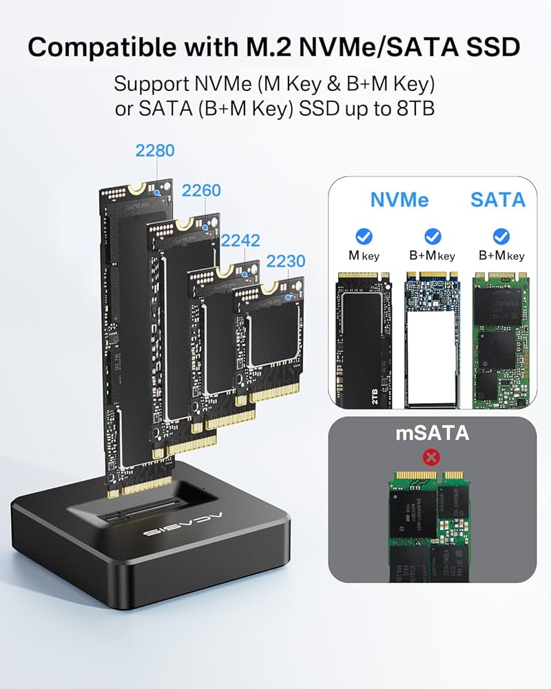Amazon.co.jp: ACASIS m.2 ssd 外付けケース 、NVMEとSATA両対応 SSD