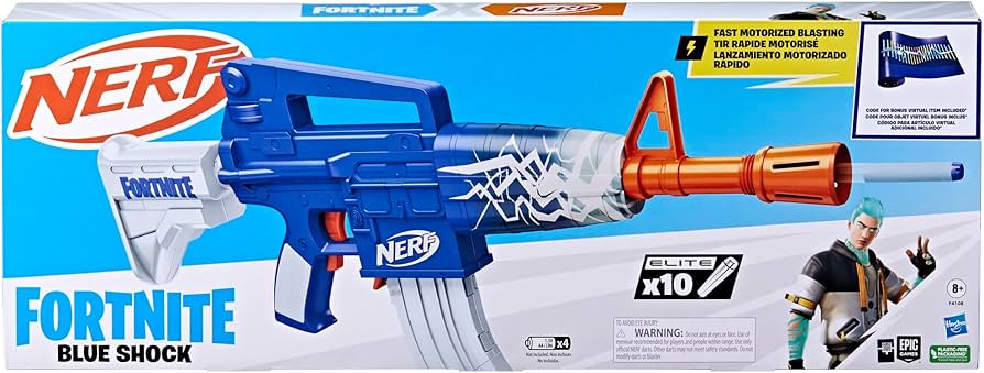 Amazon.com: NER FORTNITE Blue Shock : Toys & Games
