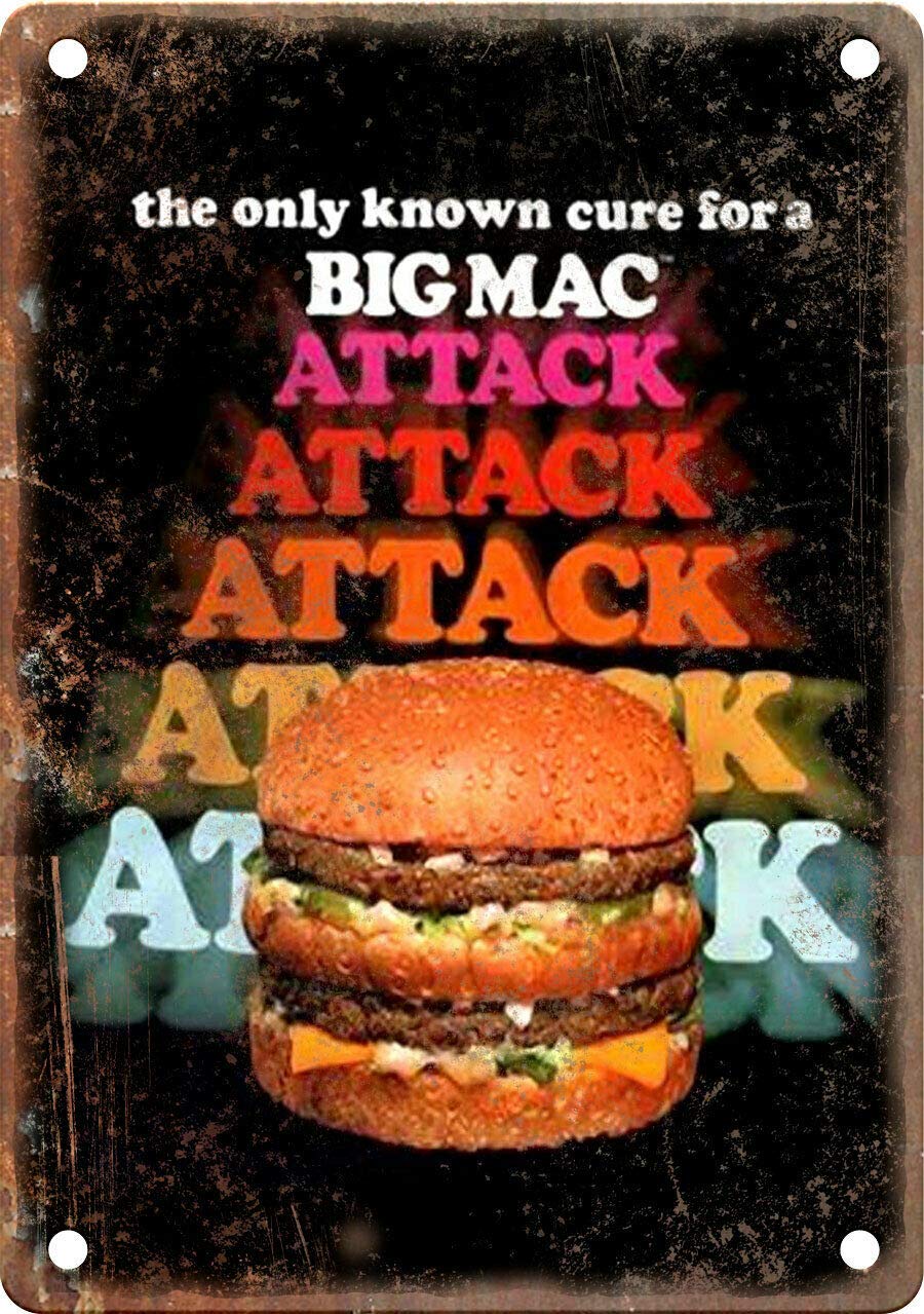 Amazon.com: McDonalds Big Mac Attack Vintage Ad Reproduction Metal