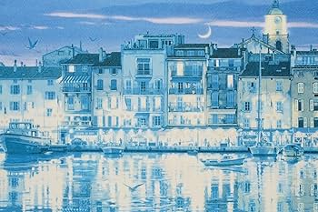 Amazon.co.jp: 真作 笹倉鉄平「サントロペ」限定リトグラフポスター 画