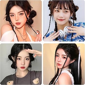 Amazon.co.jp: Doyime ヘアエクステ 三つ編み ウィッグ (4本セット