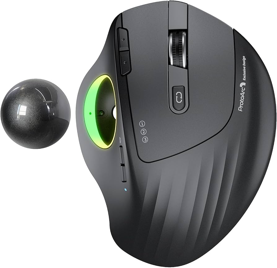 Amazon | ProtoArc トラックボールマウス RGBライト付き 2.4Gと