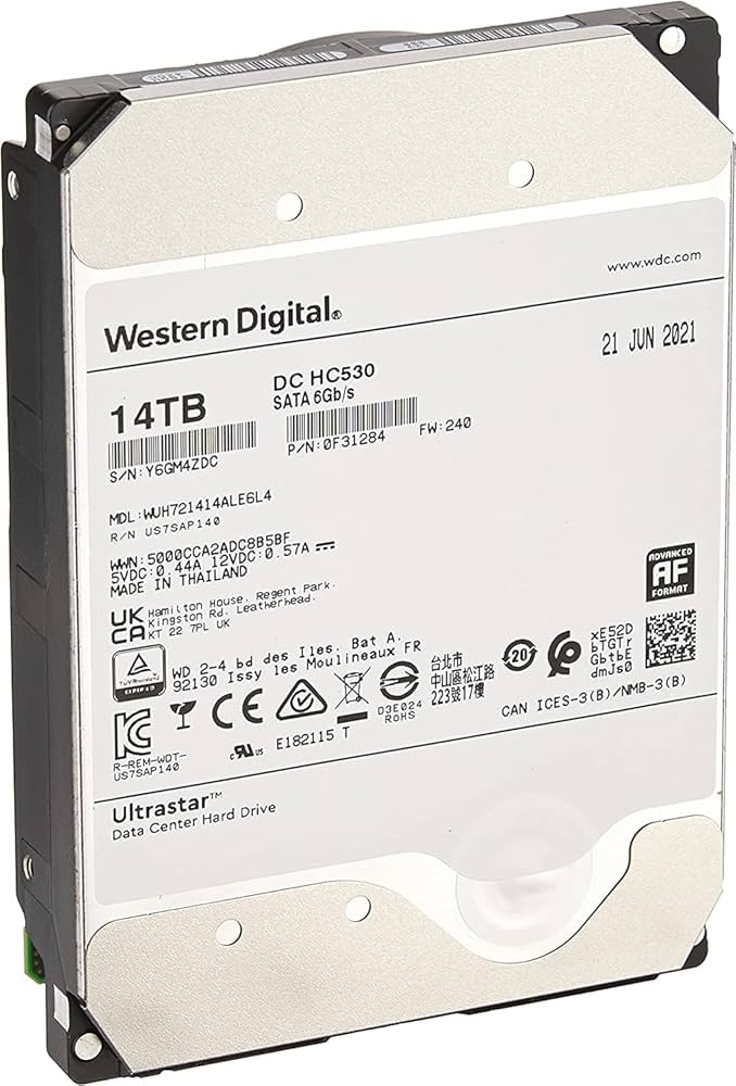 内蔵型ハードディスクドライブ WD Ultrastar 14TB HDD Amazon