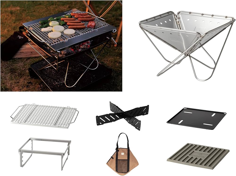 Amazon | スノーピーク(snow peak) 焚火台 BBQセット Lサイズ | Snow