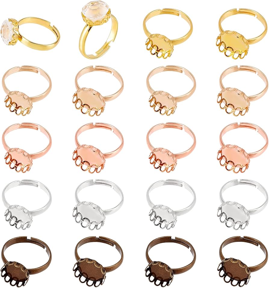 Amazon | PH PandaHall 40個セット 指輪台座 リング台座 10種 リング