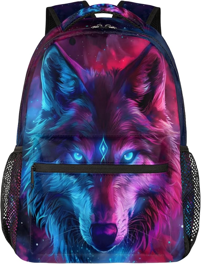 Amazon.com: Pardick Galaxy Wolf Backpacks for Boys Girls Kids