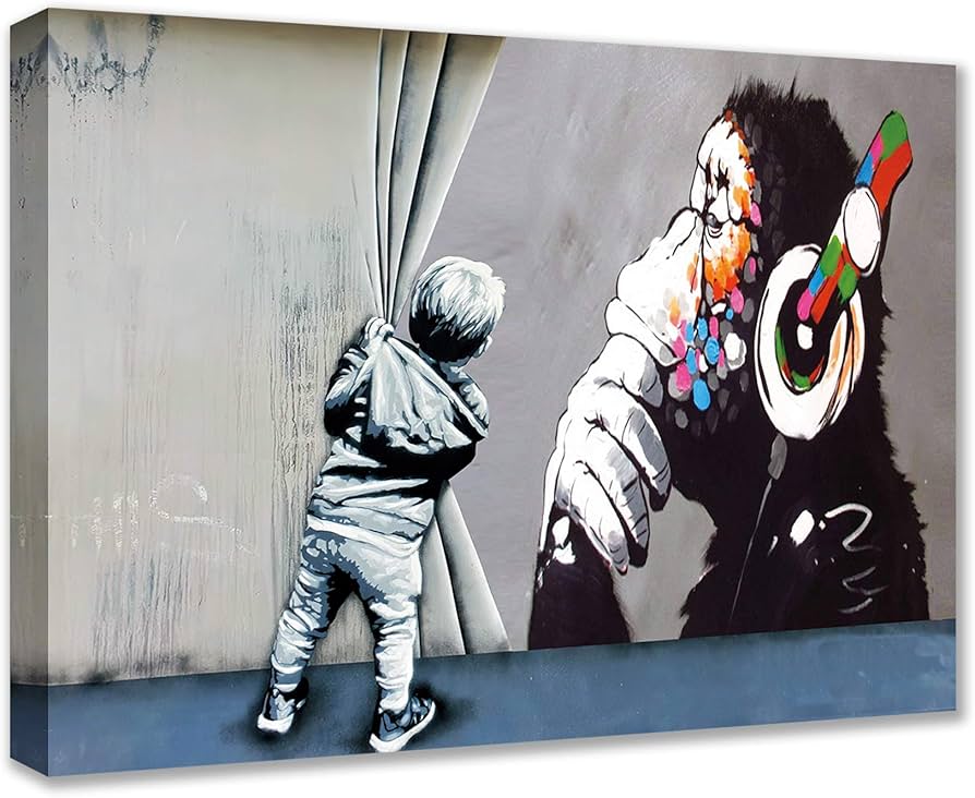 Amazon.co.jp: Banksy ポスター バンクシー チンパンジー アートパネル