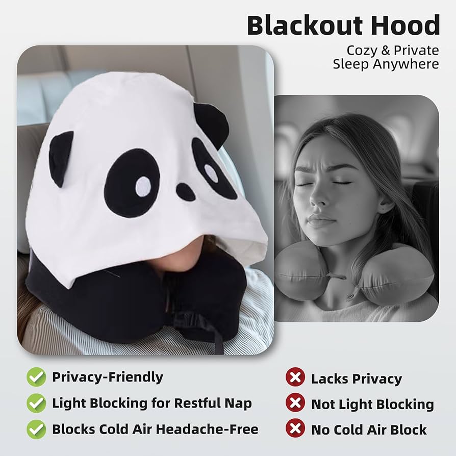 Amazon.com: ALLINCOZY Privacy-Friendly Hooded Travel Pillow for