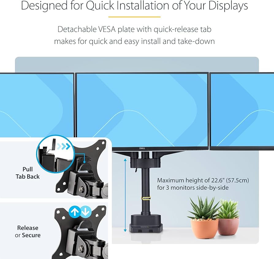 Amazon.co.jp: StarTech.com モニターアーム／Cクランプ グロメット