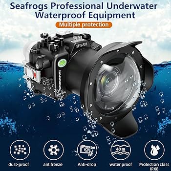 Amazon | Seafrogs 40M/130フィート 水中カメラハウジング 防水ケース