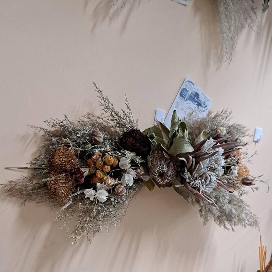 Amazon.co.jp: ドライフラワースワッグ 横長スワッグ ガーランド