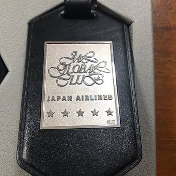 Amazon.co.jp: 純銀 JALグローバルクラブ 黒色 亀タグネームタグ 日本