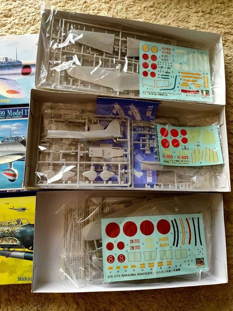 Amazon.co.jp: プラモデル 1/72 真珠湾攻撃 3機種セット ハセガワ零戦