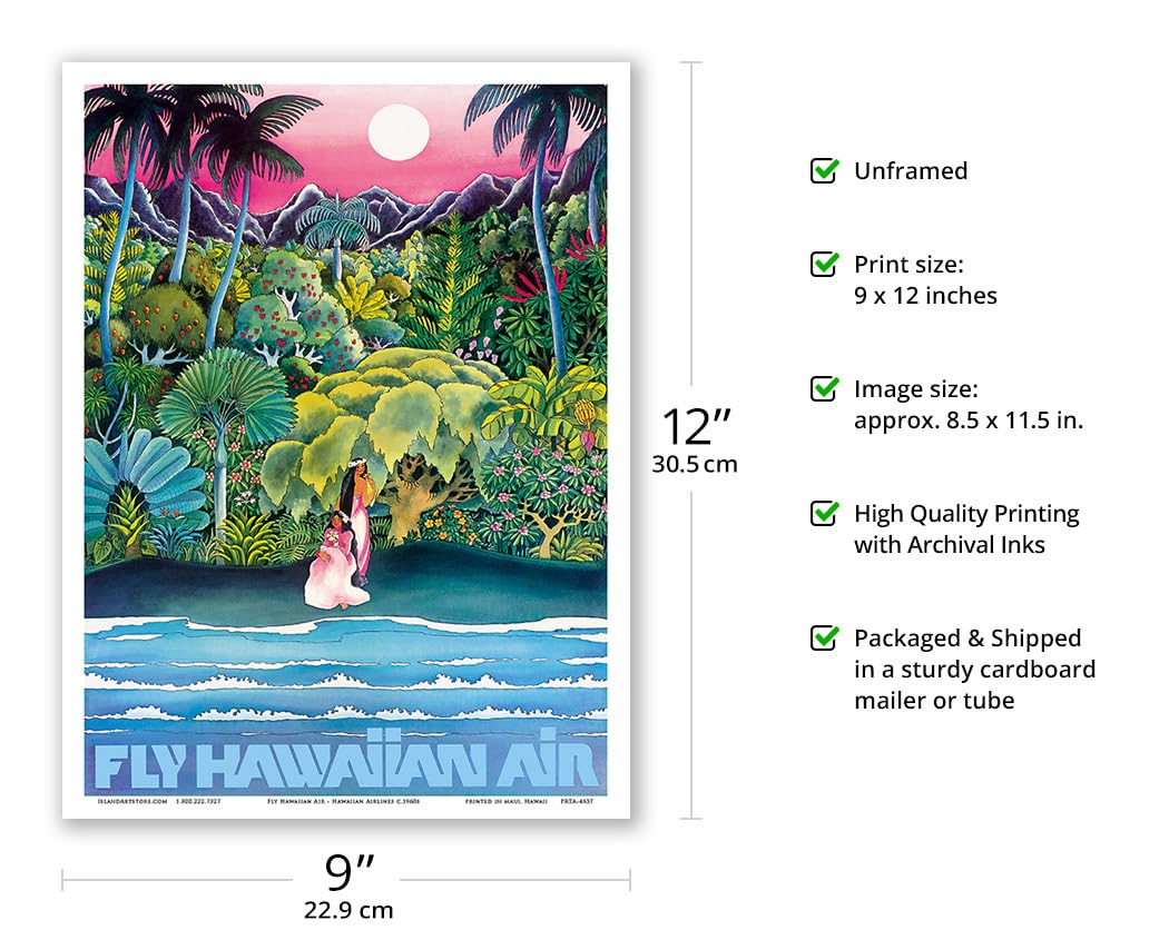 Amazon.co.jp: ハワイアン航空 - ビーチでハワイの女性 - ハワイアン