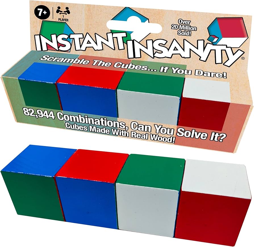 Amazon.com: Instant Insanity Wooden Edition by Winning Moves Games