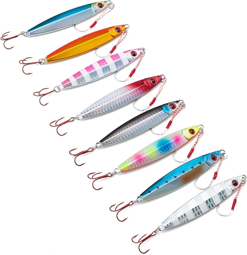 Amazon.co.jp: 【オルルド釣具】メタルジグD 8色セット 6.2cm 20g