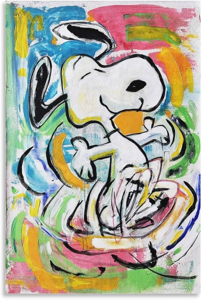 Amazon.co.jp: Snoopy スヌーピーの絵画 キャンバス アートパネル