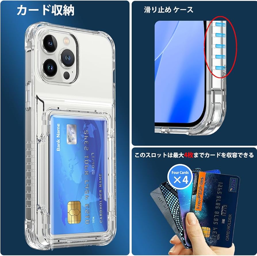 Amazon.co.jp: MuZiF iPhone 13 Pro 用 ケース クリア カード収納 米軍