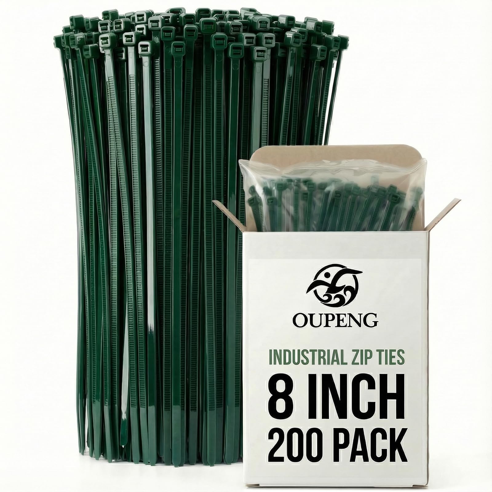 Amazon.com: 200PCS Nylon Zip Ties - 8 Inch Green,Multi-Purpose