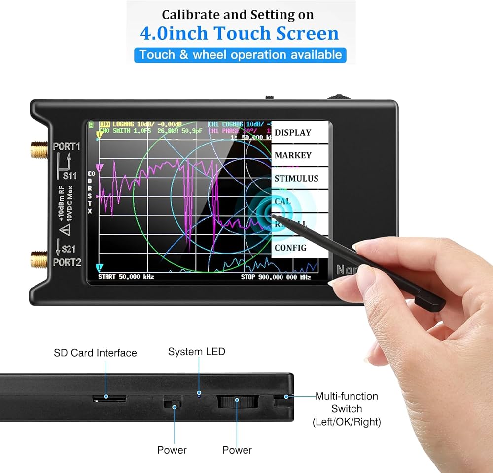 Amazon.co.jp: NanoVNA-H4ベクトルネットワークアナライザー4インチLCD