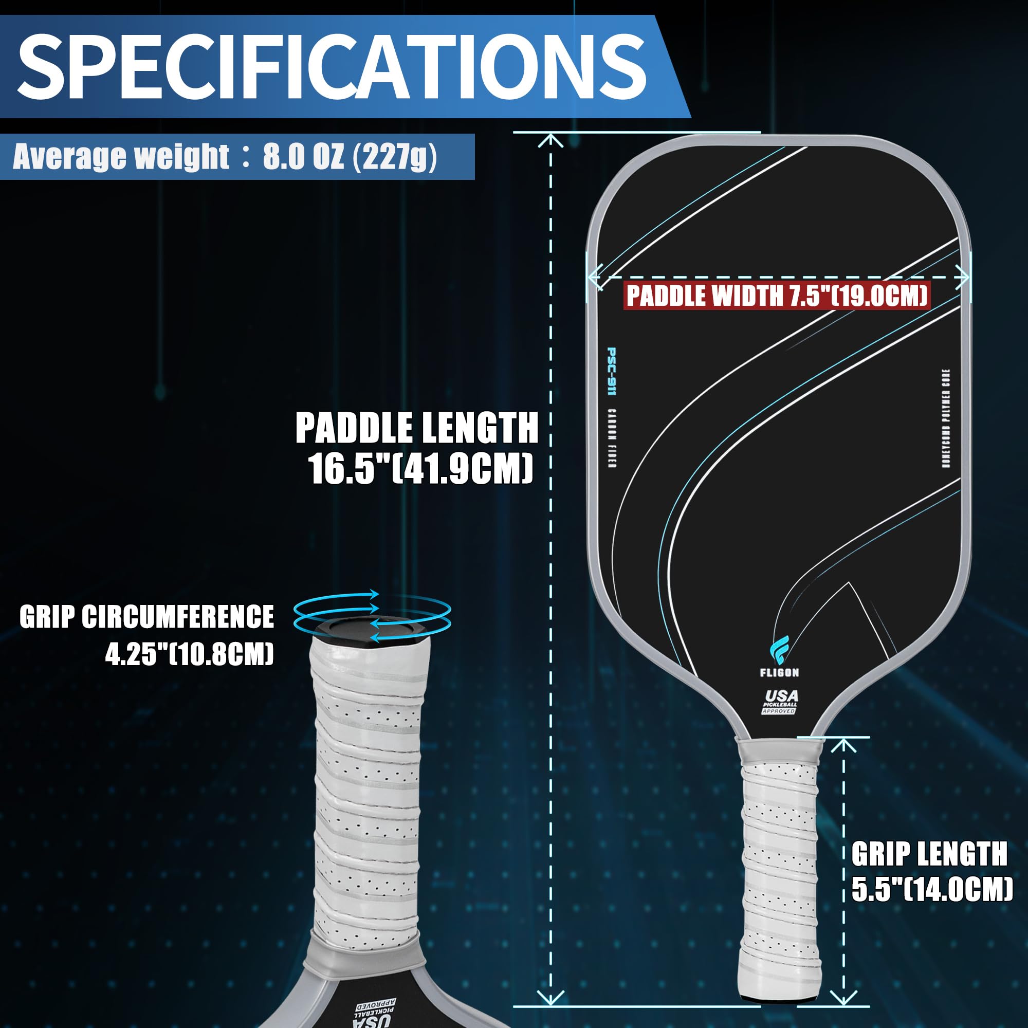 Amazon.co.jp: ピックルボールパドル、USAPA承認、T700未加工カーボン