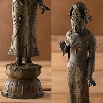 Amazon｜仏師銘版 夢違観音 25cm 蝋型/青銅（ブロンズ）製 仏師：長田