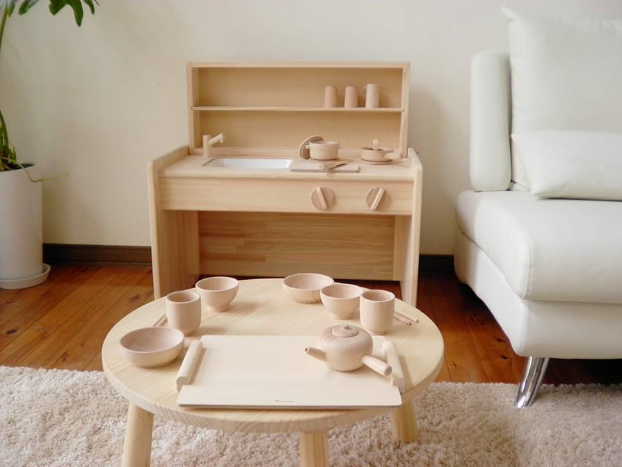 Amazon | 木遊舎(MOKUYUSYA) 一台二役のおままごとキッチン（ちびっ子