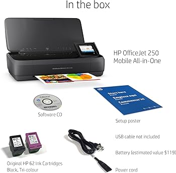 HP OfficeJet 250 All-in-One Portable Printer with Wireless