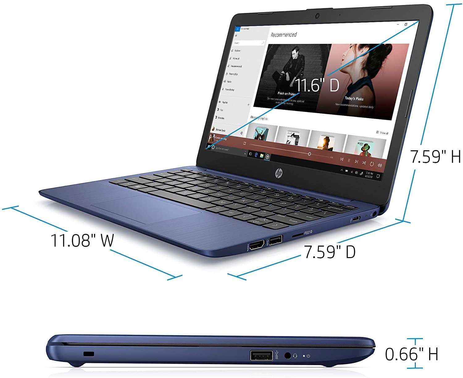 Amazon.com: HP Stream 11.6-inch HD Laptop, Intel Celeron N4000, 4