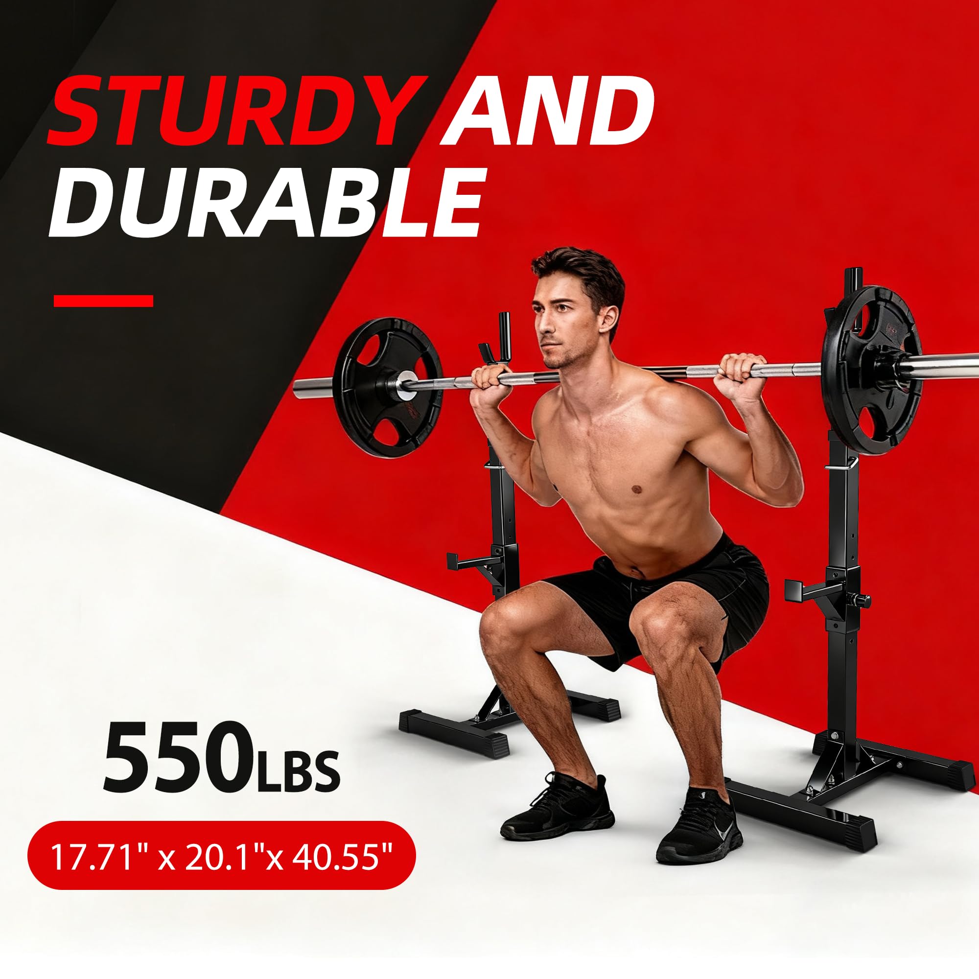 Amazon.co.jp: JupiterForce バーベルスタンド 分離型 スクワット