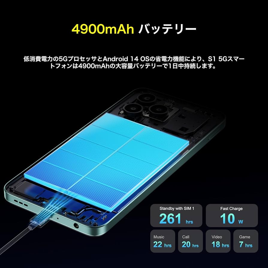 Amazon | FOSSiBOT S1 スマホ 5G対応 Android 14 携帯本体 SIMフリー