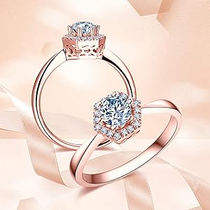 Daesar 18ct Rose Gold Band Ring, Gold Ring Wedding for Women