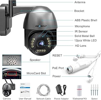Amazon.com : GENBOLT [DC&PoE] 4K WiFi Security Camera Outdoor, 8MP