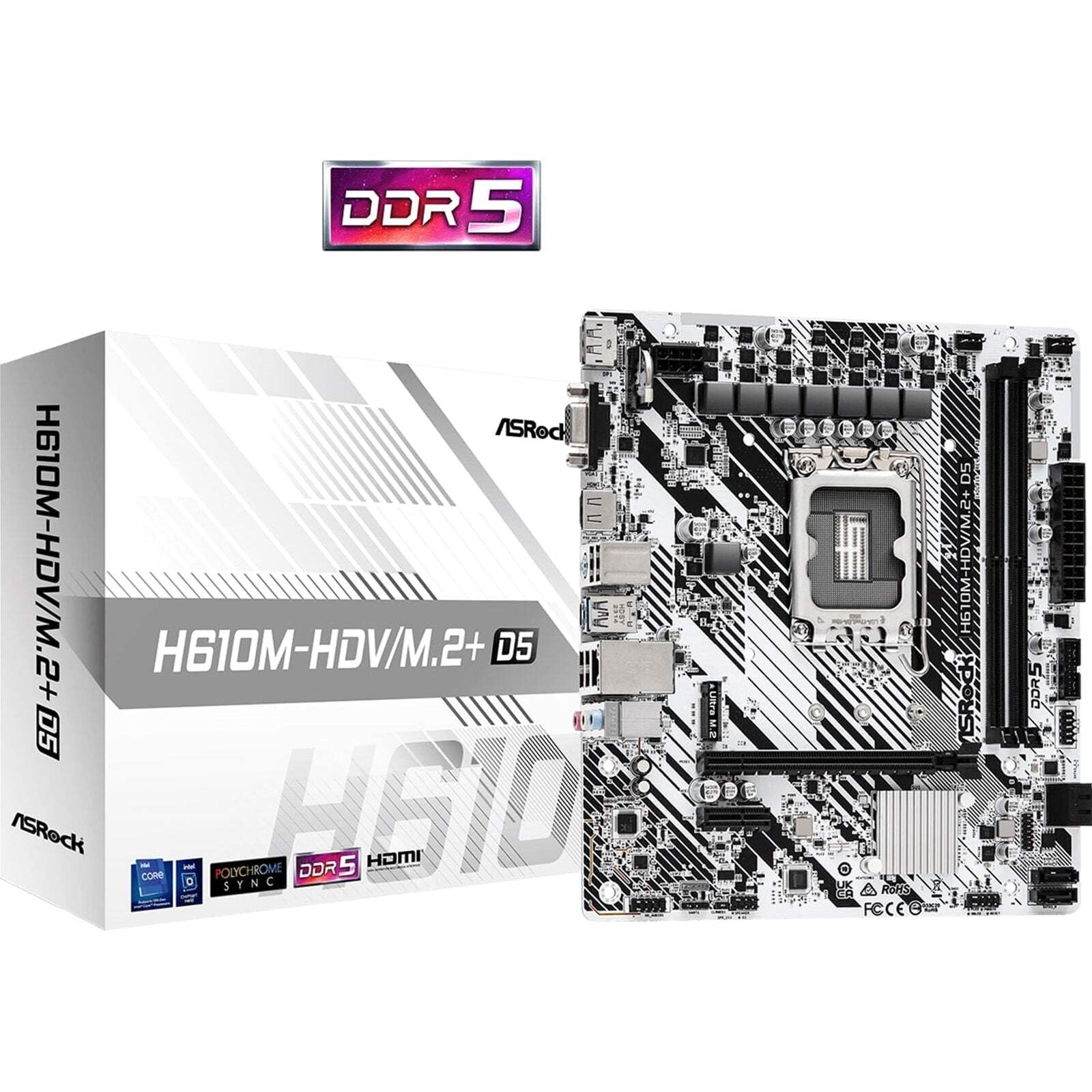Amazon | ASRock H610M-HDV/M.2+ D5 LGA 1700 Micro ATX DDR5 Intel