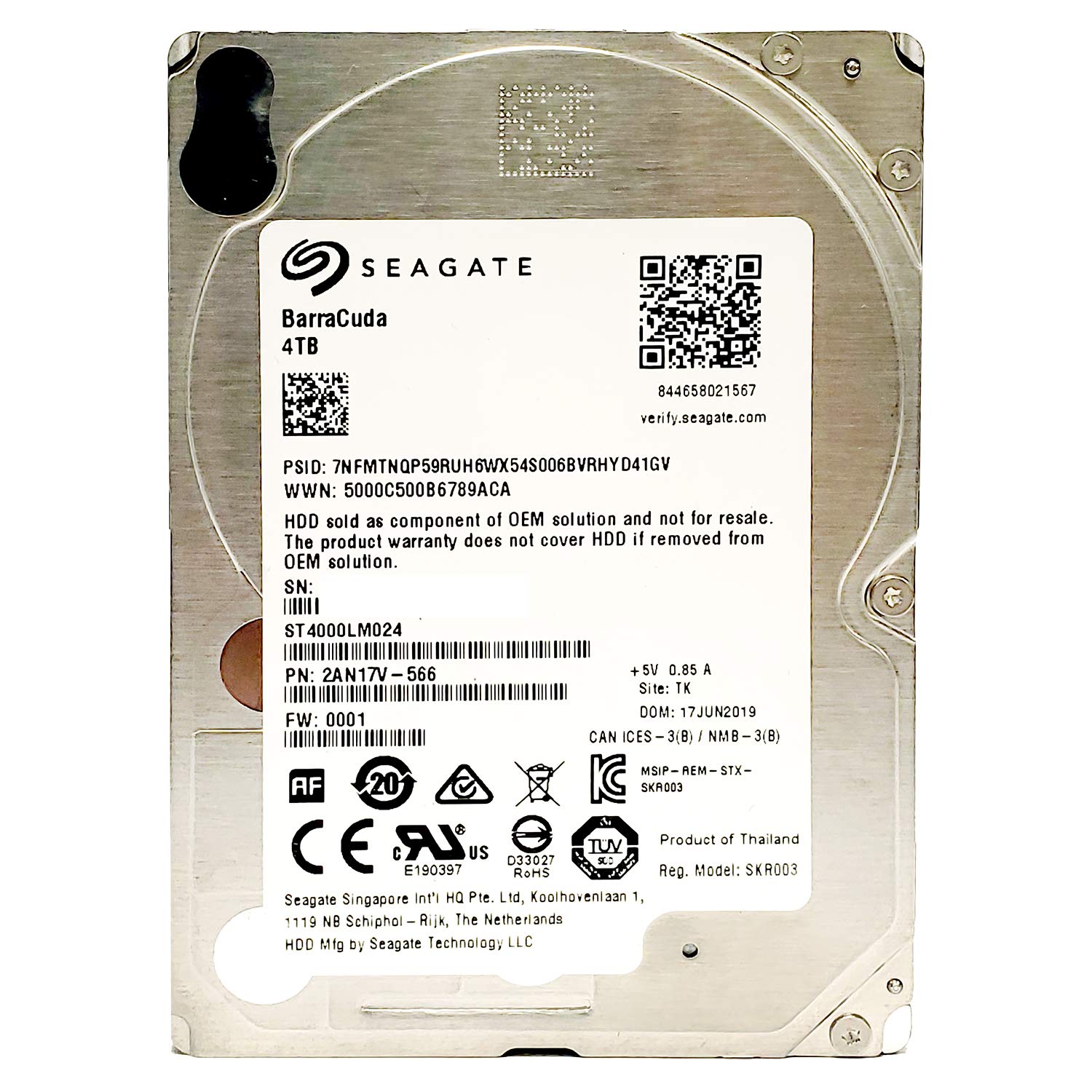 Amazon.com: Seagate Barracuda ST4000LM024 4 TB 2.5in Internal Hard
