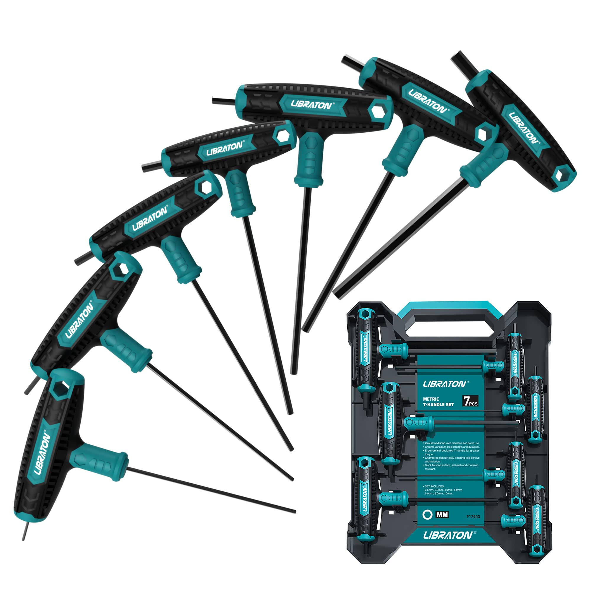 Amazon.co.jp: LIBRATON T型六角レンチセット 7本組 ハンドル六角棒