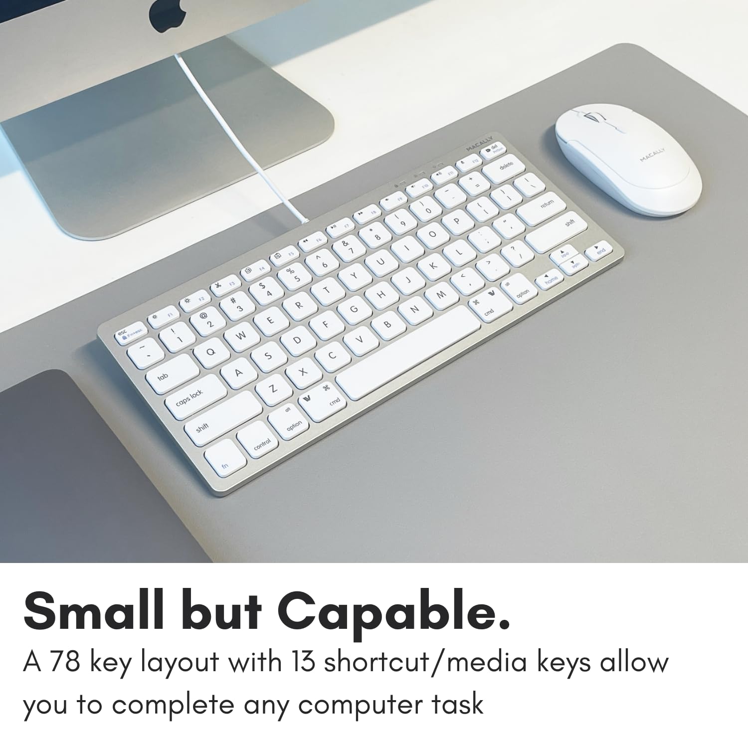 Amazon | Macally 小型USB Cキーボード - プラグアンドプレイ対応 有線