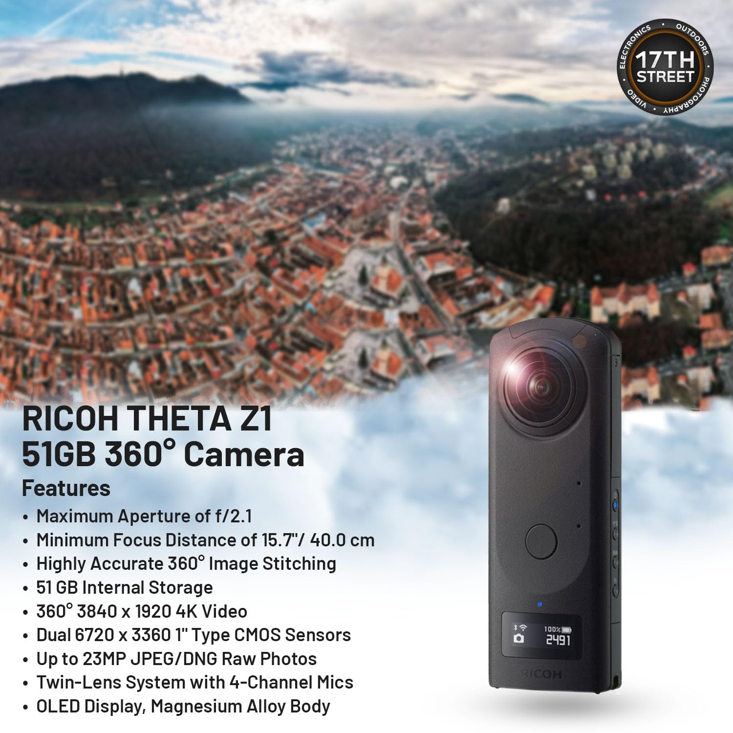 Amazon.com : RICOH THETA Z1 360° Camera with 51GB Internal Storage